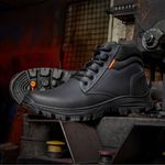 Bota coturno de segurança EPI´s em Couro ref. Force Preto 