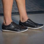 Sapatênis Masculino confortável em couro Unique Preto