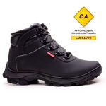 Bota coturno de segurança EPI´s em Couro ref. Otan Preto