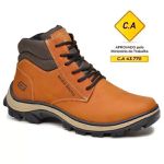 Bota coturno de segurança EPI´s em Couro ref. Force Ferrugem 