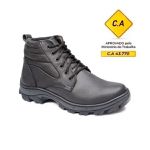 Bota coturno de segurança EPI´s em Couro ref. Picker Preto