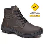 Bota coturno de segurança EPI´s em Couro ref. Safe Café
