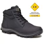 Bota coturno de segurança EPI´s em Couro ref. Force Preto 