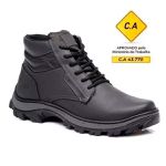 Bota coturno de segurança EPI´s em Couro ref. Safe Preto
