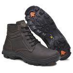 Bota coturno de segurança EPI´s em Couro ref. Safe Café