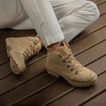 Bota coturno de segurança EPI´s em Microfibra Mamute Bege
