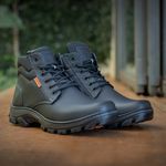 Bota coturno de segurança EPI´s em Couro ref. Force Preto 