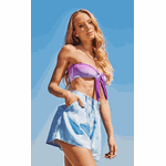 Azul Sky - Shorts Linho