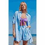 Azul Sky - Shorts Linho