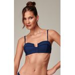 Marinho - Top Corselet Texturizado