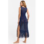 Vestido Tricot Fringe Marinho
