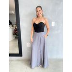 SAIA LONGA EM ALFAIATARIA CINZA