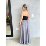 SAIA LONGA EM ALFAIATARIA CINZA