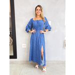 VESTIDO FLORAM MIDI AZUL