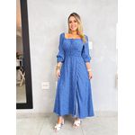 VESTIDO FLORAM MIDI AZUL