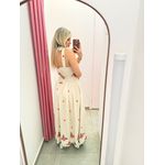 VESTIDO LINHO BORDADO BORBOLETA ROSA ALÇA