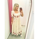 VESTIDO LINHO BORDADO BORBOLETA ROSA