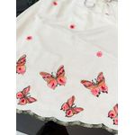 VESTIDO LINHO BORDADO BORBOLETA ROSA ALÇA