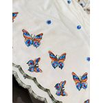 vestido linho bordado borboleta azul