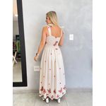 VESTIDO LINHO BORDADO BORBOLETA ROSA ALÇA