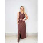 CONJUNTO EM ALFAIATRIA MARROM