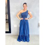 VESTIDO JEANS LASTEX NULA MANGA