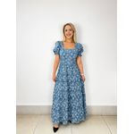 VESTIDO PRINCESA AZUL ESTAMPADO