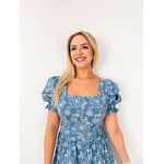 VESTIDO PRINCESA AZUL ESTAMPADO