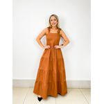 VESTIDO PRINCESA EM AMARRAÇÃO MARROM