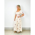 VESTIDO PRINCESA LINHO BORDADO EM CEREJA 