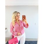 CAMISA XADREZ ROSA E BRANCA