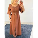 VESTIDO MARIELA MARROM 