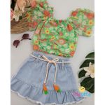 Conjunto Feminino Saia Jeans - Kukie