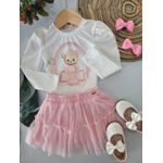 Conj Fem Inv Saia Tule Rosa Kukie N/i