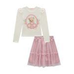 Conj Fem Inv Saia Tule Rosa Kukie N/i