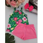 Conj Fem Reg Florido Verde Kyly N/i