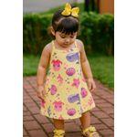 Vestido Reg Fundo Mar Am Kyly Amarelo