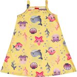 Vestido Reg Fundo Mar Am Kyly Amarelo