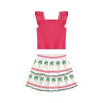 Conj Fem Saia Rosa Nani Rosa