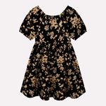 Vestido Floral Black Milon Preto