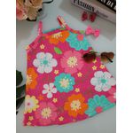 Vestido Regata Flores Kyly Rosa