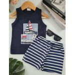 Conj Mas Regata Barco Elian Azul Marinho