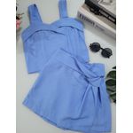 Conj Fem Short Saia Az Paulina Azul