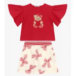 Conj Fem Ursinho Verm Trick Nick Vermelho