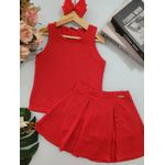 Conj Fem Verm Saia Trick Nick Vermelho