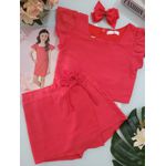 Conj Fem Verm Tricoline Kukie Vermelho