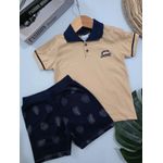 Conj Masc Polo Bege Tileesul Bege