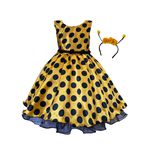 Vestido Infantil Curto Fantasia Abelhinha Tiara Temática