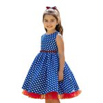 Vestido Infantil Curto Fantasia Anos 60 / Galinha Pintadinha