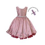 Vestido Infantil Juvenil Curto Fantasia Anos 60 Com Lenço De Cabeça